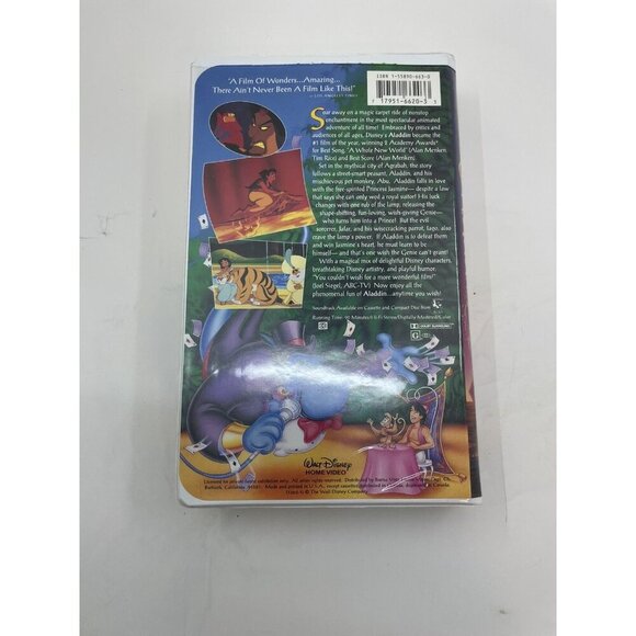 Disney Black Diamond VHS Aladdin 1993 Classic Film Collectible - Picture 4 of 8